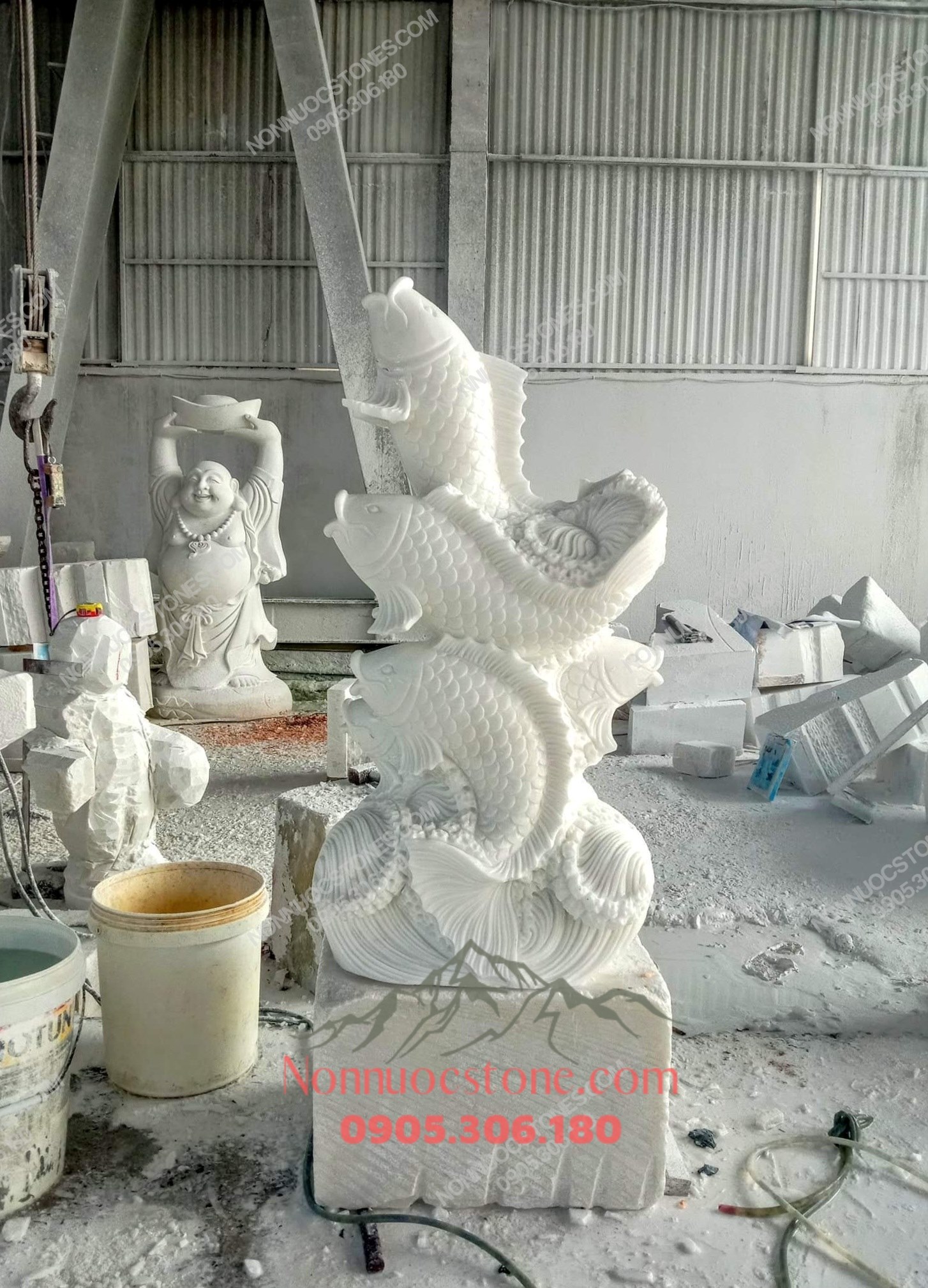 Tượng Cá Chép Bằng Đá 54 1 Tượng Cá Chép Bằng Đá 54
