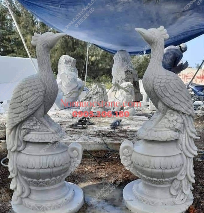 Tượng Con Công Bằng Đá 14 1 Tượng Con Công Bằng Đá 14