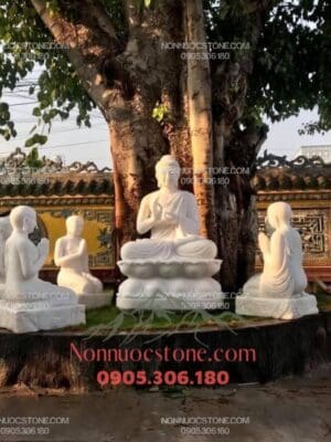 Tượng Phật 5 Anh Em Kiều Trần Như Bằng Đá 15