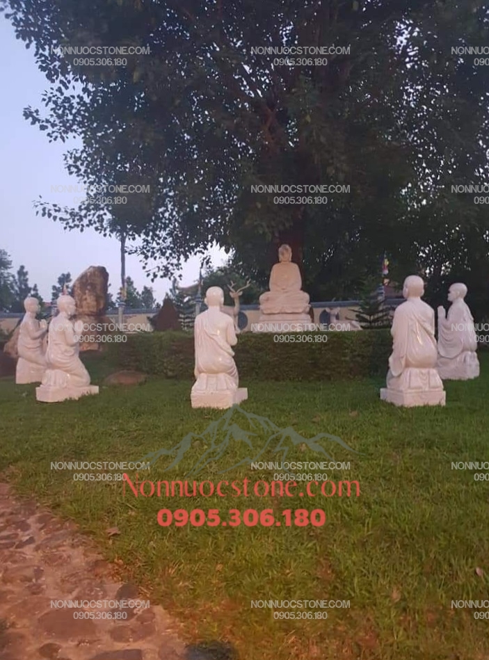 Tượng Phật 5 Anh Em Kiều Trần Như Bằng Đá 40 1 Tượng Phật 5 Anh Em Kiều Trần Như Bằng Đá 40