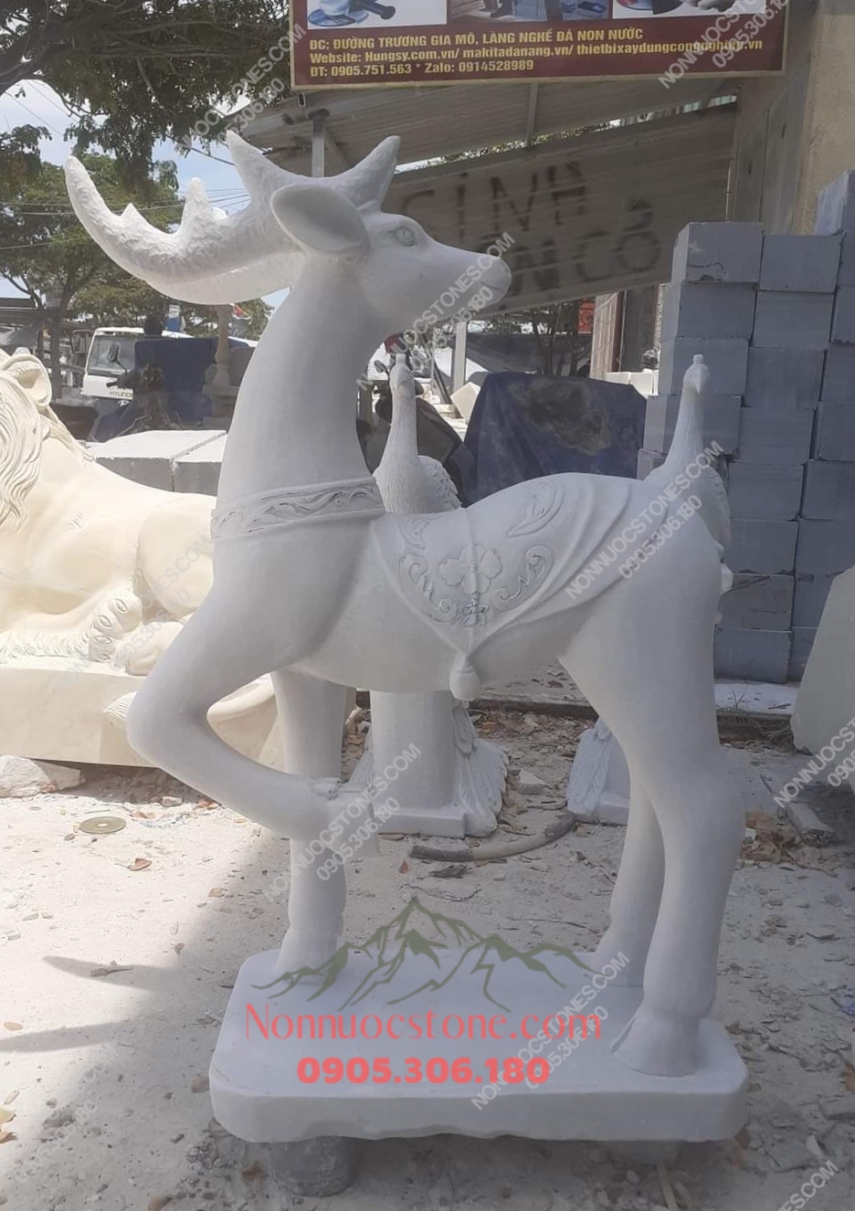 Tượng Nai Bằng Đá 08 1 Tượng Nai Bằng Đá 08