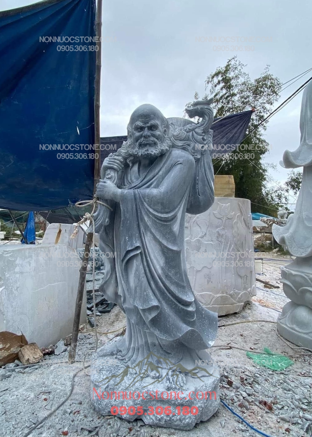Tượng Đạt Ma Sư Tổ Bằng Đá 12 1 Tượng Đạt Ma Sư Tổ Bằng Đá 12