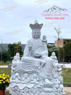 Tượng Phật Địa Tạng Độ Thai Nhi Bằng Đá 10