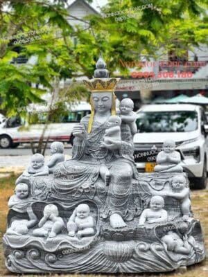 Tượng Phật Địa Tạng Độ Thai Nhi Bằng Đá 12