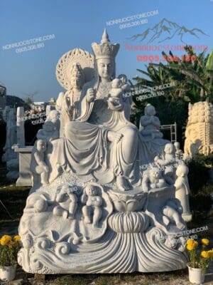 Tượng Phật Địa Tạng Độ Thai Nhi Bằng Đá 22