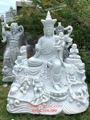 Tượng Phật Địa Tạng Độ Thai Nhi Bằng Đá 03