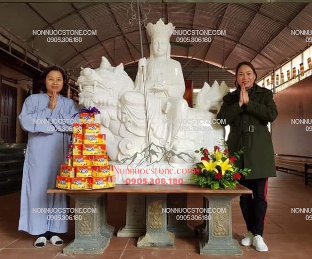 Tượng Phật Địa Tạng Cưỡi Linh Thú Đề Thính Bằng Đá 06 1 Tượng Phật Địa Tạng Cưỡi Linh Thú Đề Thính Bằng Đá 06