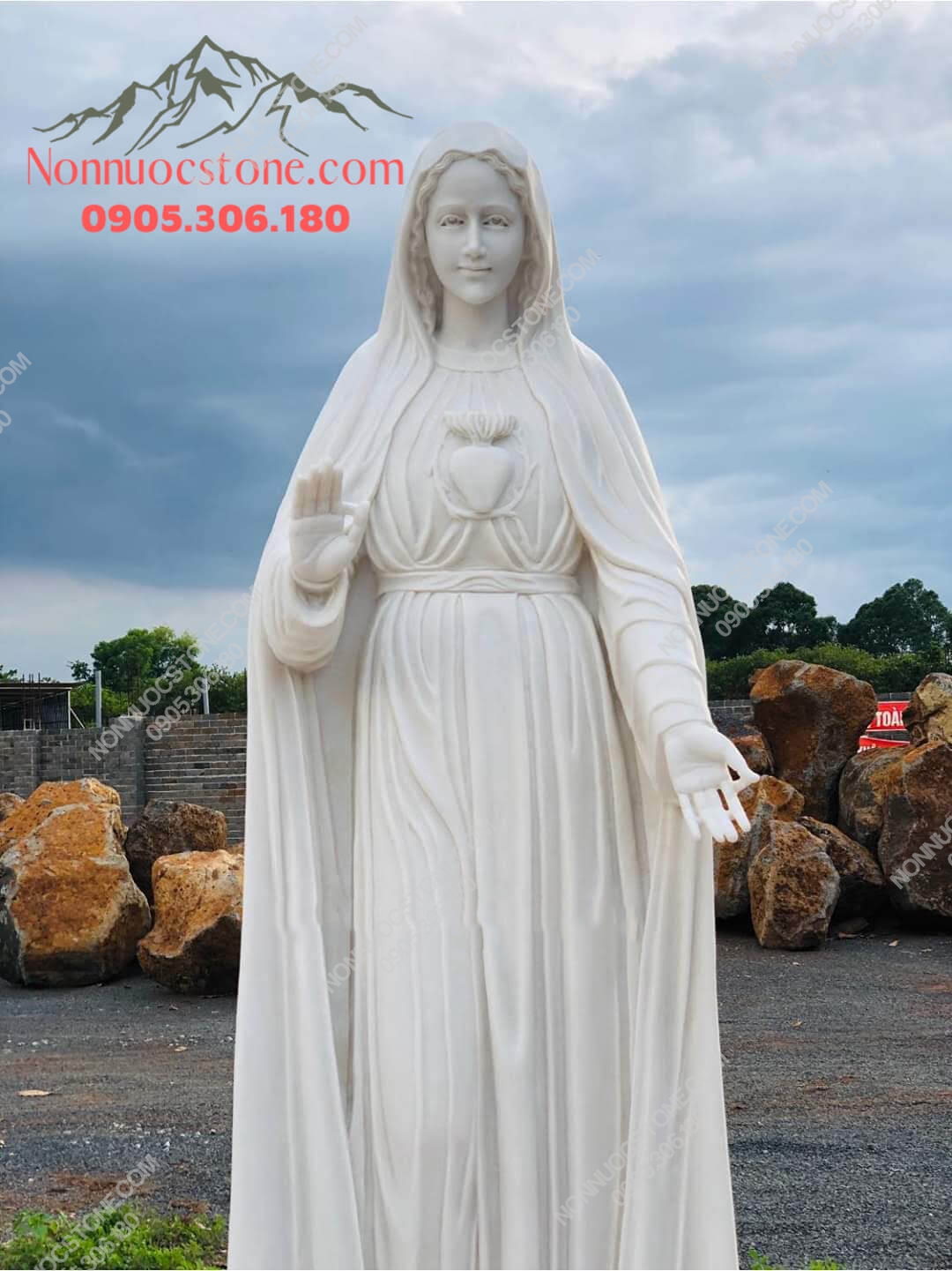 Tượng Đức Mẹ Fatima Bằng Đá 32 1 Tượng Đức Mẹ Fatima Bằng Đá 32