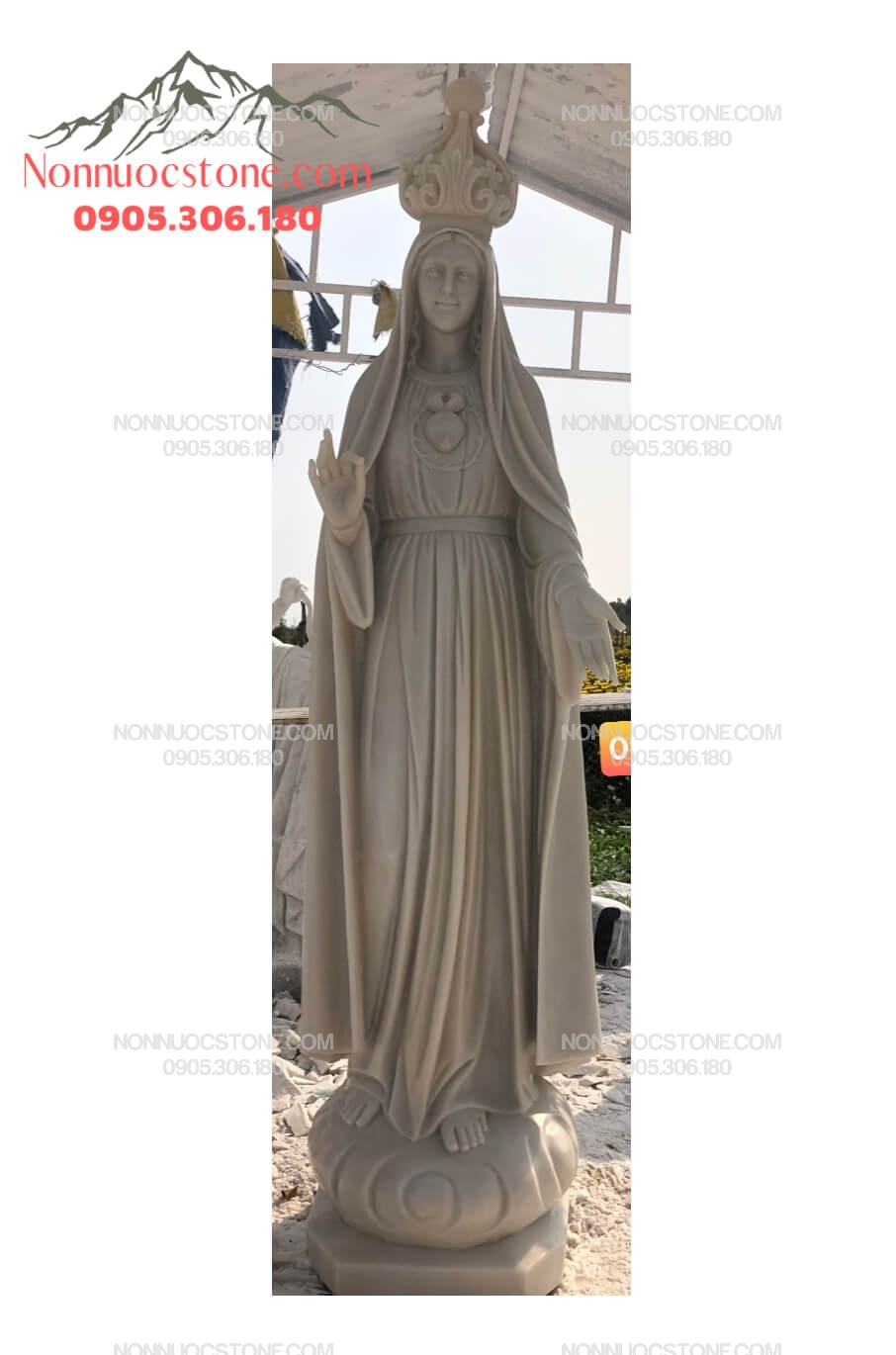 Tượng Đức Mẹ Fatima Bằng Đá 42 1 Tượng Đức Mẹ Fatima Bằng Đá 42