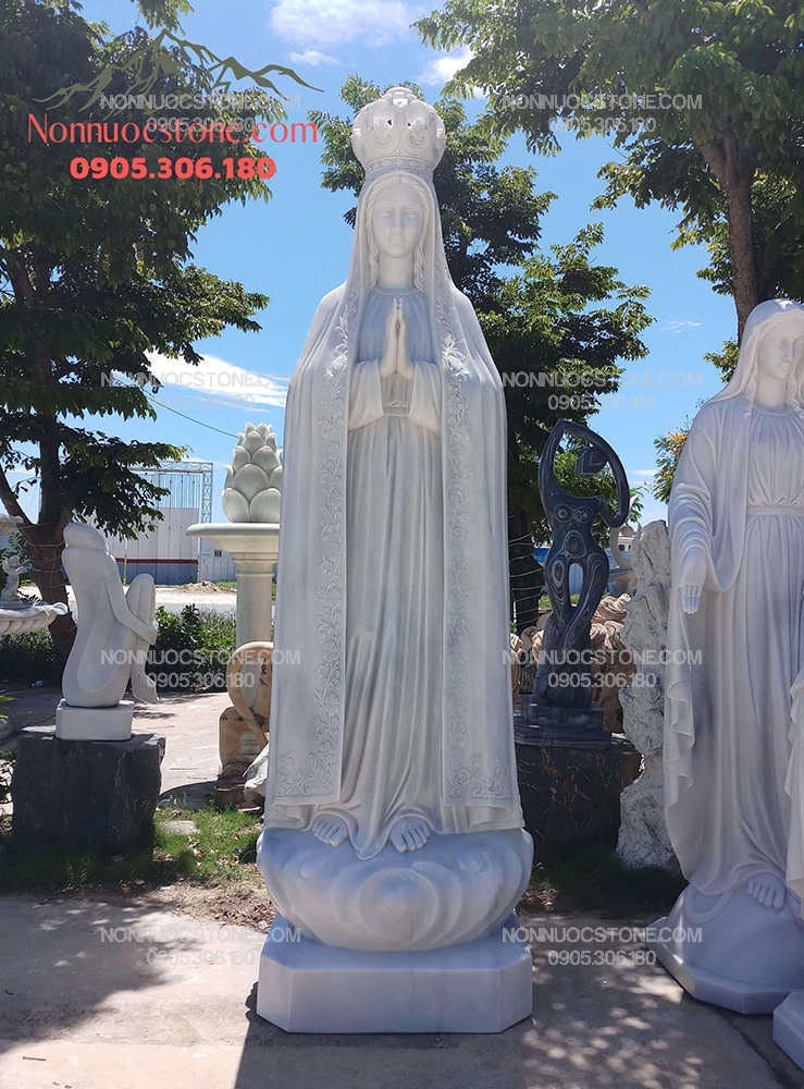 Tượng Đức Mẹ Fatima Bằng Đá 50 1 Tượng Đức Mẹ Fatima Bằng Đá 50