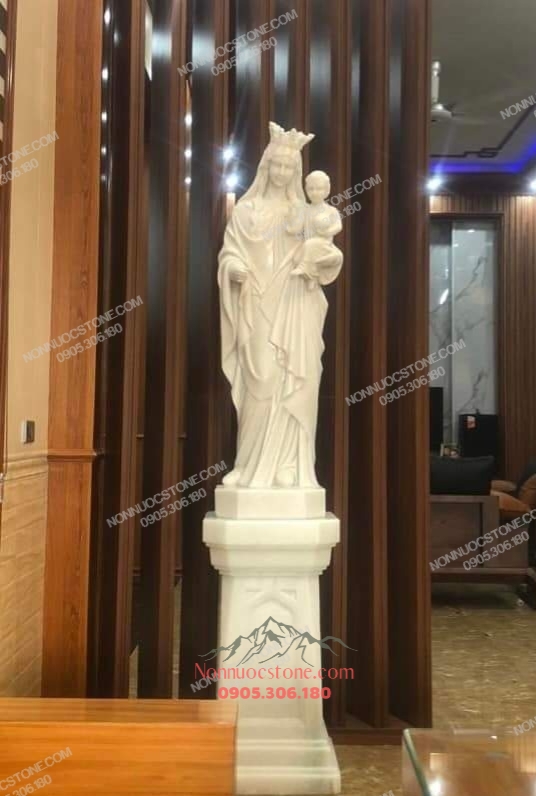 Tượng Đức Mẹ Mân Côi Bằng Đá 67 1 Tượng Đức Mẹ Mân Côi Bằng Đá 67
