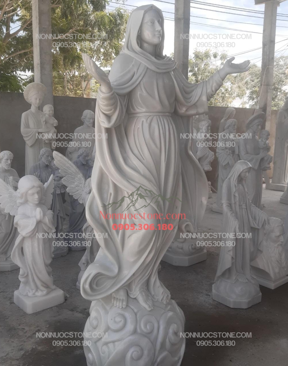 Tượng Đức Mẹ Vô Nhiễm Bằng Đá 27 1 Tượng Đức Mẹ Vô Nhiễm Bằng Đá 27