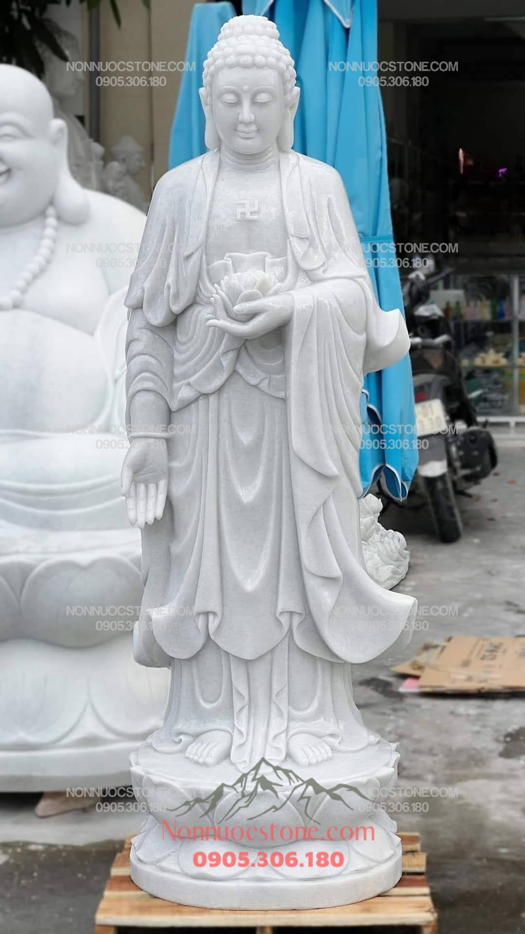 Tượng Phật A Di Đà Bằng Đá 135 1 Tượng Phật A Di Đà Bằng Đá 135