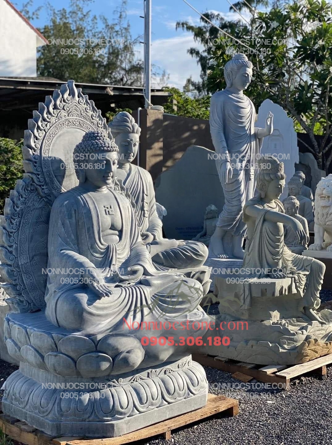 Tượng Phật A Di Đà Bằng Đá 140 1 Tượng Phật A Di Đà Bằng Đá 140
