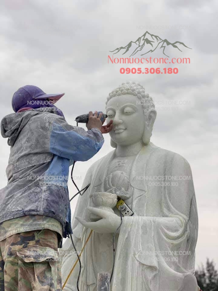 Tượng Phật A Di Đà Bằng Đá 39 1 Tượng Phật A Di Đà Bằng Đá 39