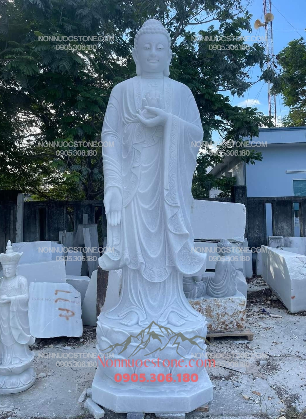 Tượng Phật A Di Đà Bằng Đá 73 1 Tượng Phật A Di Đà Bằng Đá 73