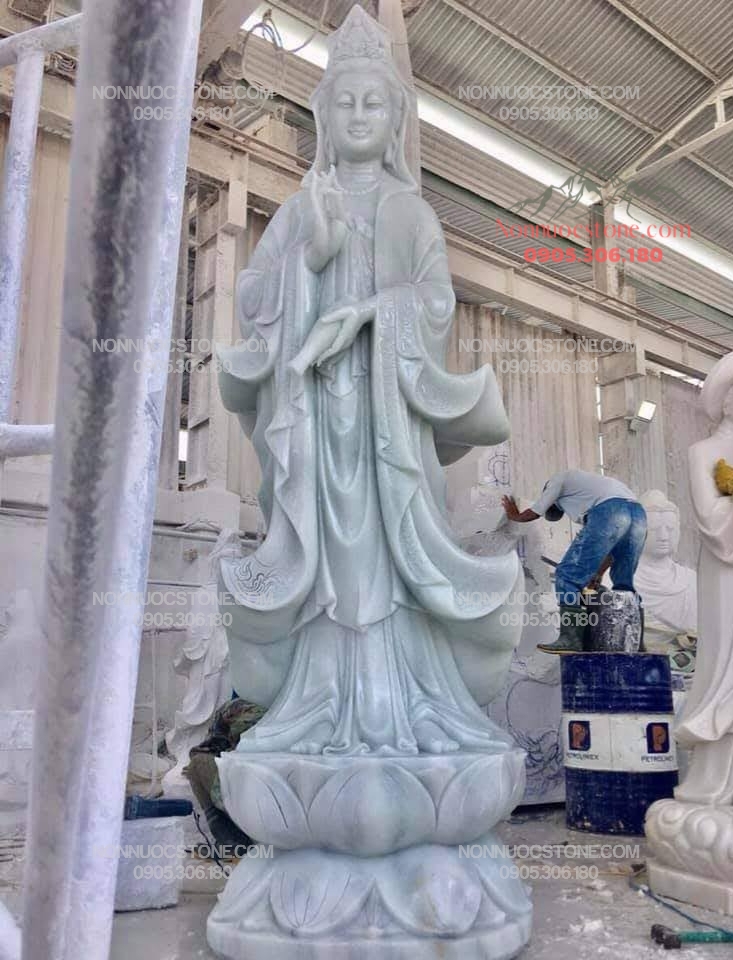 Tượng Phật Quan Âm Bằng Đá 135 1 Tượng Phật Quan Âm Bằng Đá 135