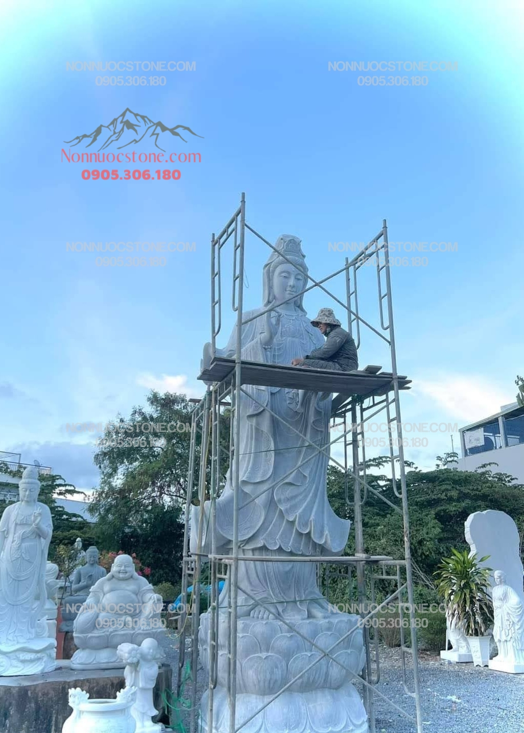 Tượng Phật Quan Âm Bằng Đá 163 1 Tượng Phật Quan Âm Bằng Đá 163