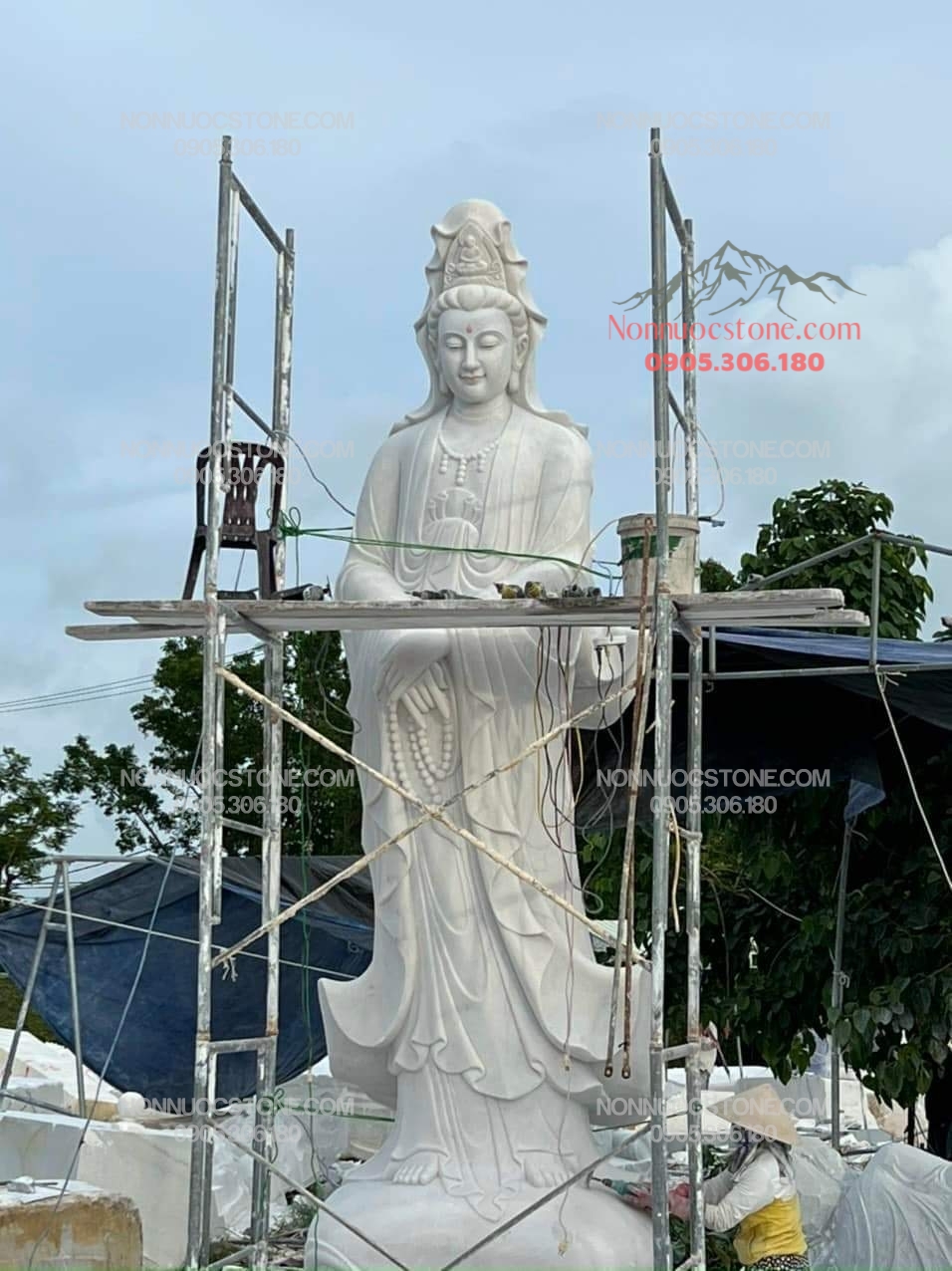 Tượng Phật Quan Âm Bằng Đá 172 1 Tượng Phật Quan Âm Bằng Đá 172