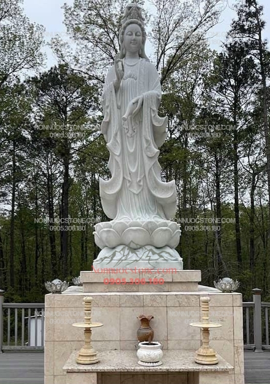 Tượng Phật Quan Âm Bằng Đá 200 1 Tượng Phật Quan Âm Bằng Đá 200