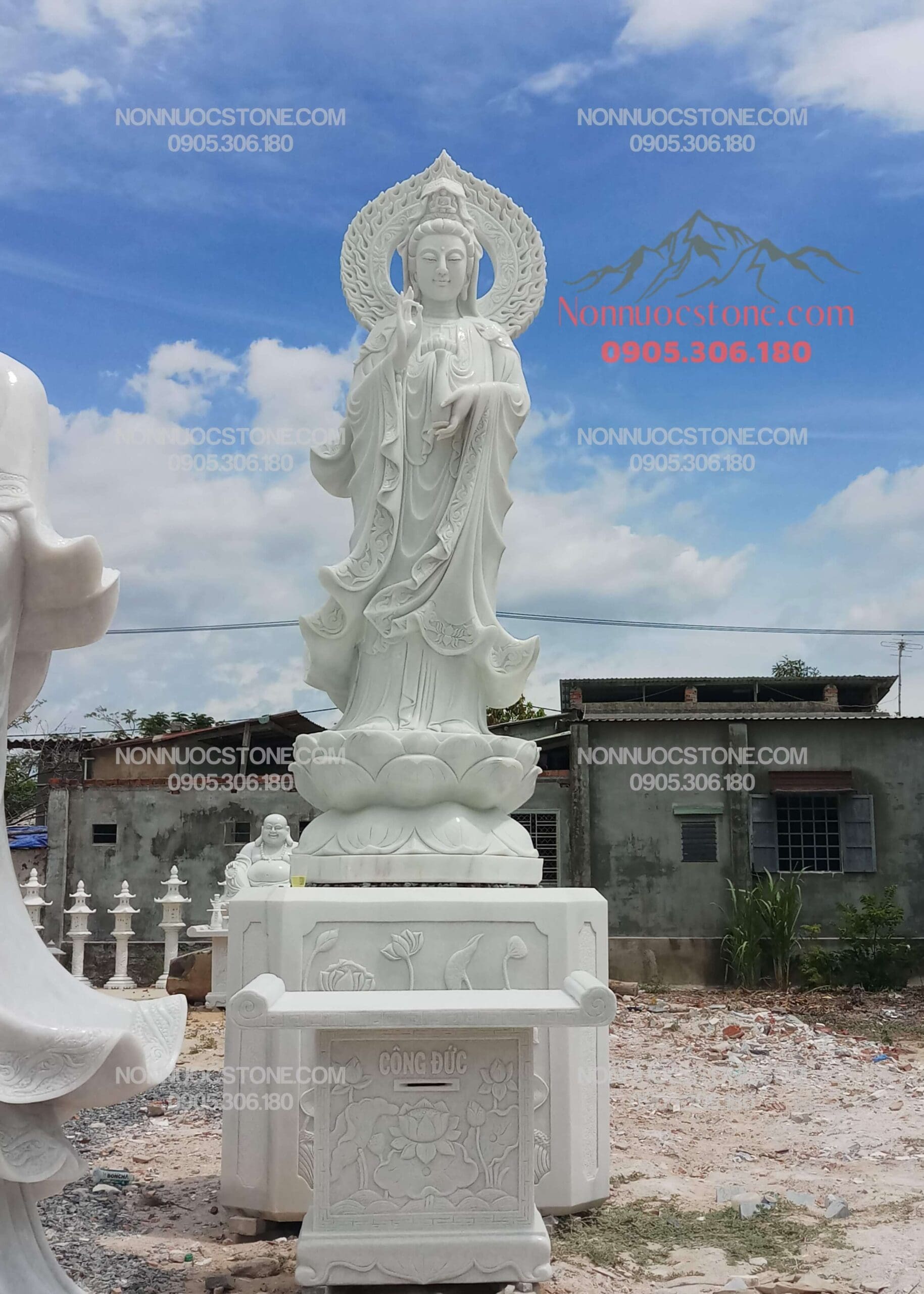 Tượng Phật Quan Âm Bằng Đá 30 1 Tượng Phật Quan Âm Bằng Đá 30