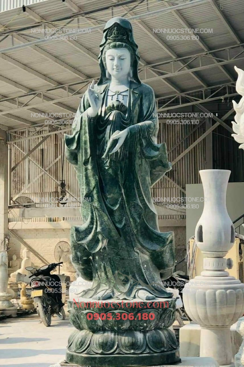 Tượng Phật Quan Âm Bằng Đá 40 1 Tượng Phật Quan Âm Bằng Đá 40