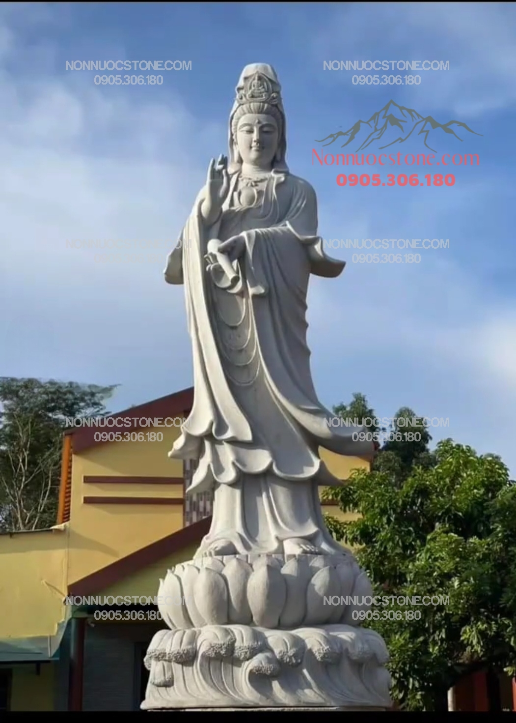 Tượng Phật Quan Âm Bằng Đá 58 1 Tượng Phật Quan Âm Bằng Đá 58
