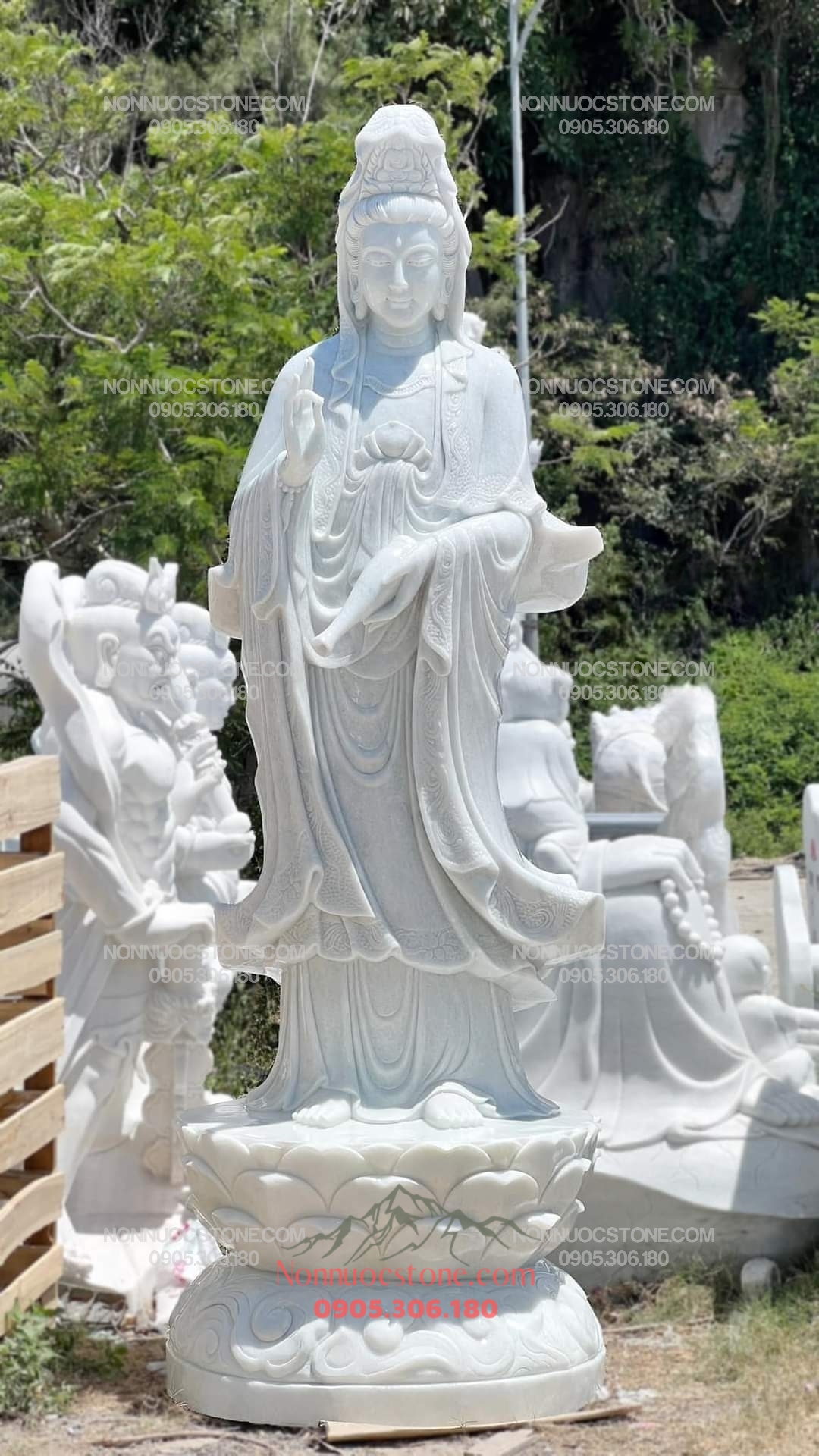 Tượng Phật Quan Âm Bằng Đá 06 1 Tượng Phật Quan Âm Bằng Đá 06