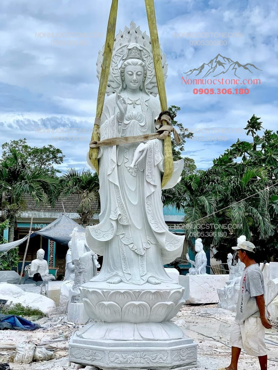 Tượng Phật Quan Âm Bằng Đá 68 1 Tượng Phật Quan Âm Bằng Đá 68