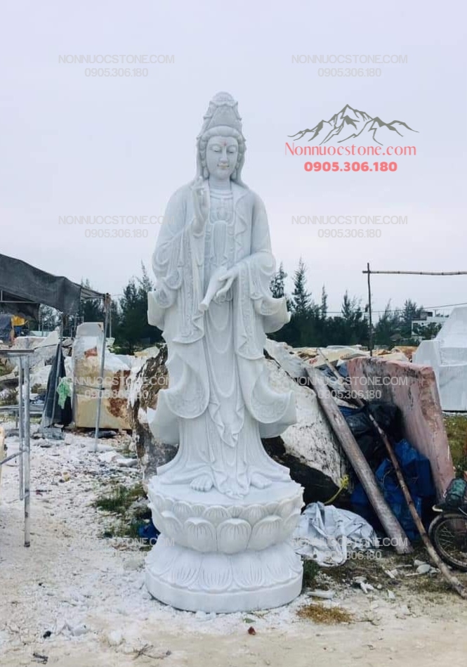 Tượng Phật Quan Âm Bằng Đá 85 1 Tượng Phật Quan Âm Bằng Đá 85