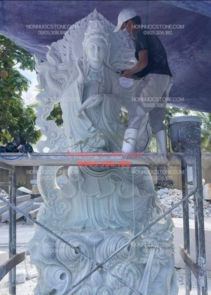 Tượng Phật Quan Âm Ngự Long Bằng Đá 14 1 Tượng Phật Quan Âm Ngự Long Bằng Đá 14
