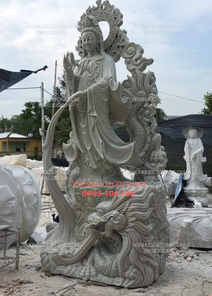 Tượng Phật Quan Âm Ngự Long Bằng Đá 18 1 Tượng Phật Quan Âm Ngự Long Bằng Đá 18