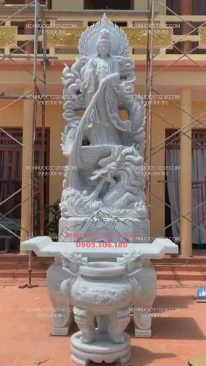 Tượng Phật Quan Âm Ngự Long Bằng Đá 23 1 Tượng Phật Quan Âm Ngự Long Bằng Đá 23