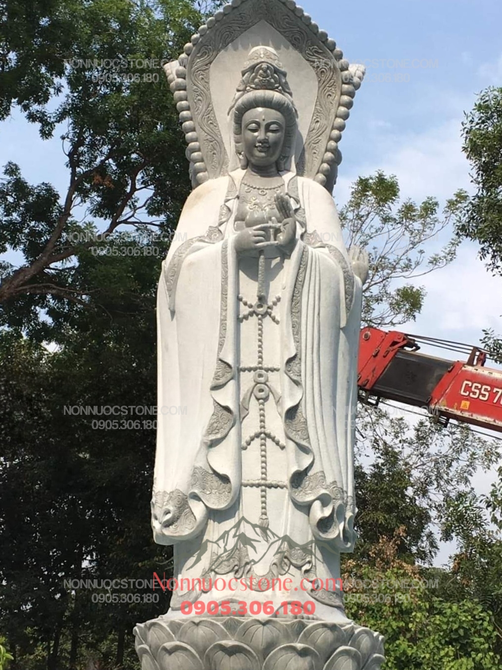 Tượng Phật Quan Âm Tam Diện Bằng Đá 44 1 Tượng Phật Quan Âm Tam Diện Bằng Đá 44
