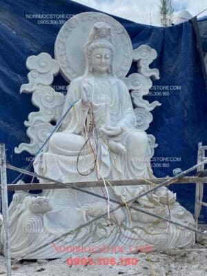 Tượng Phật Quan Âm Tự Tại Bằng Đá 10