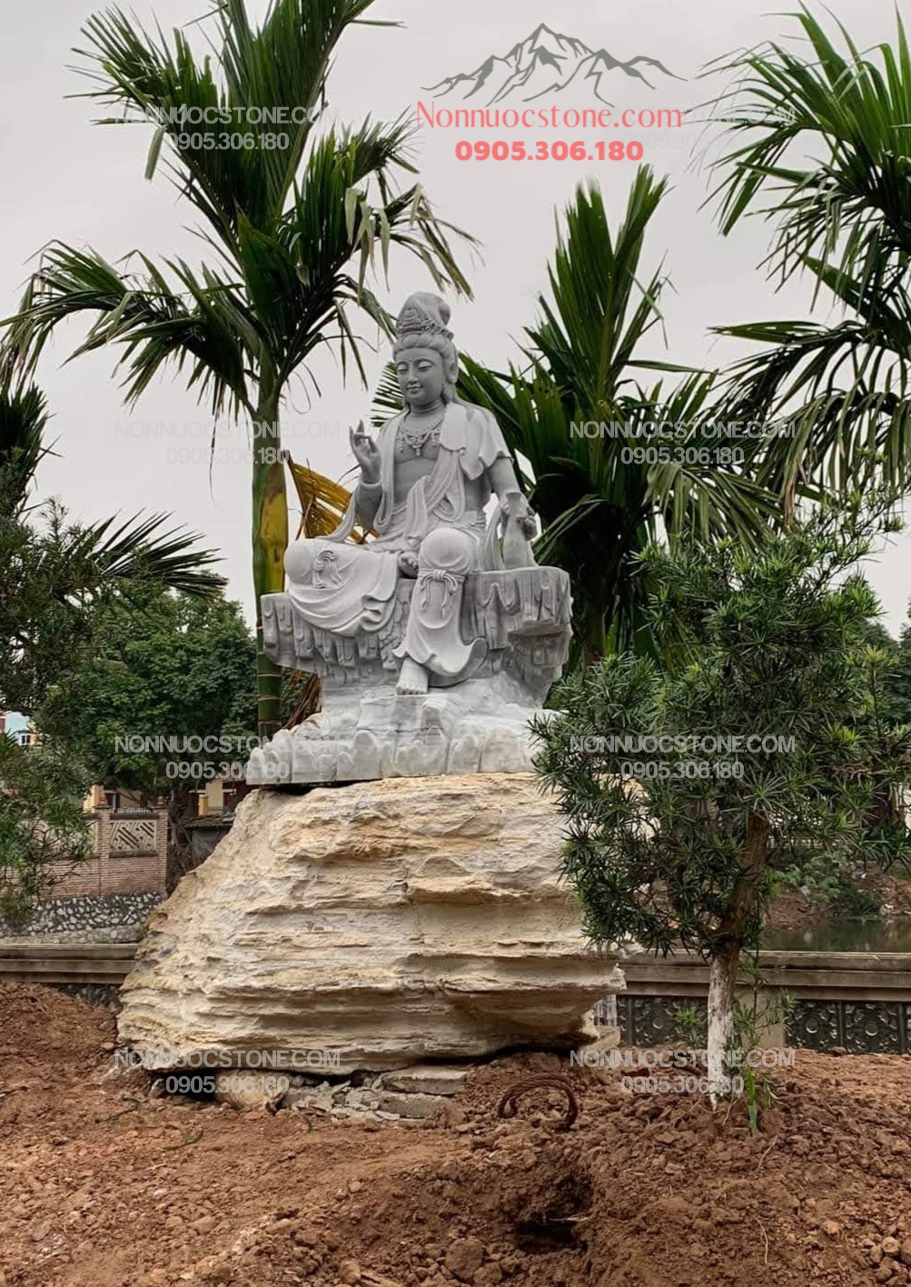 Tượng Phật Quan Âm Tự Tại Bằng Đá 104 1 Tượng Phật Quan Âm Tự Tại Bằng Đá 104