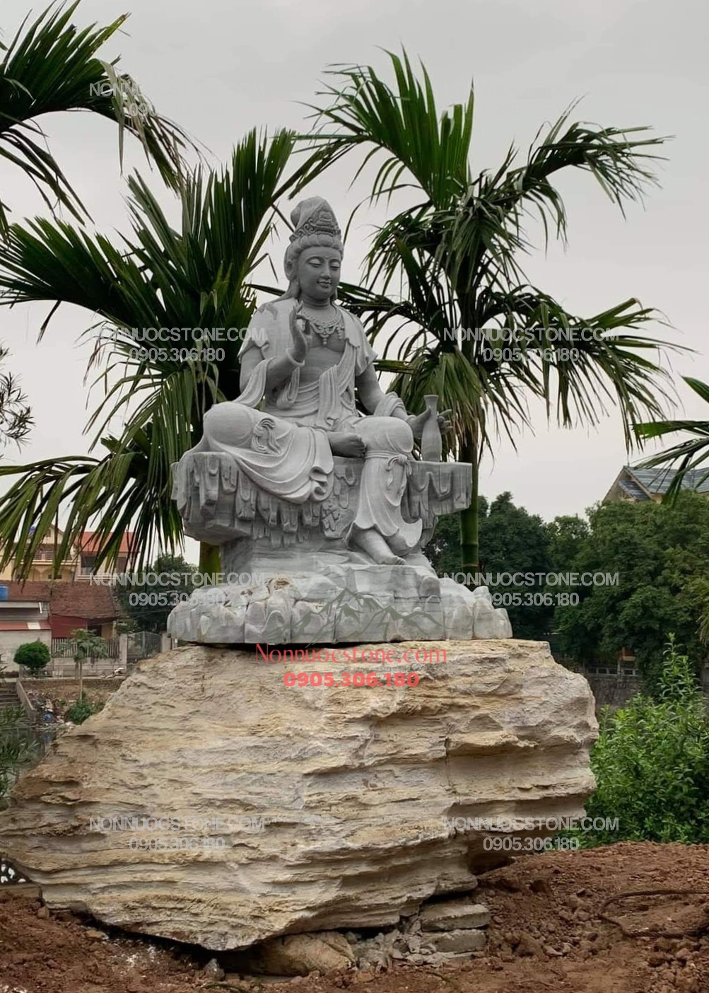 Tượng Phật Quan Âm Tự Tại Bằng Đá 106 1 Tượng Phật Quan Âm Tự Tại Bằng Đá 106