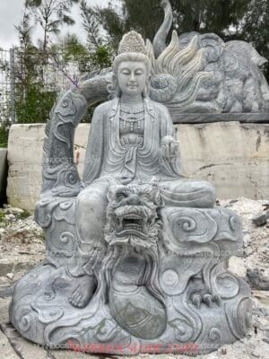 Tượng Phật Quan Âm Tự Tại Bằng Đá 14
