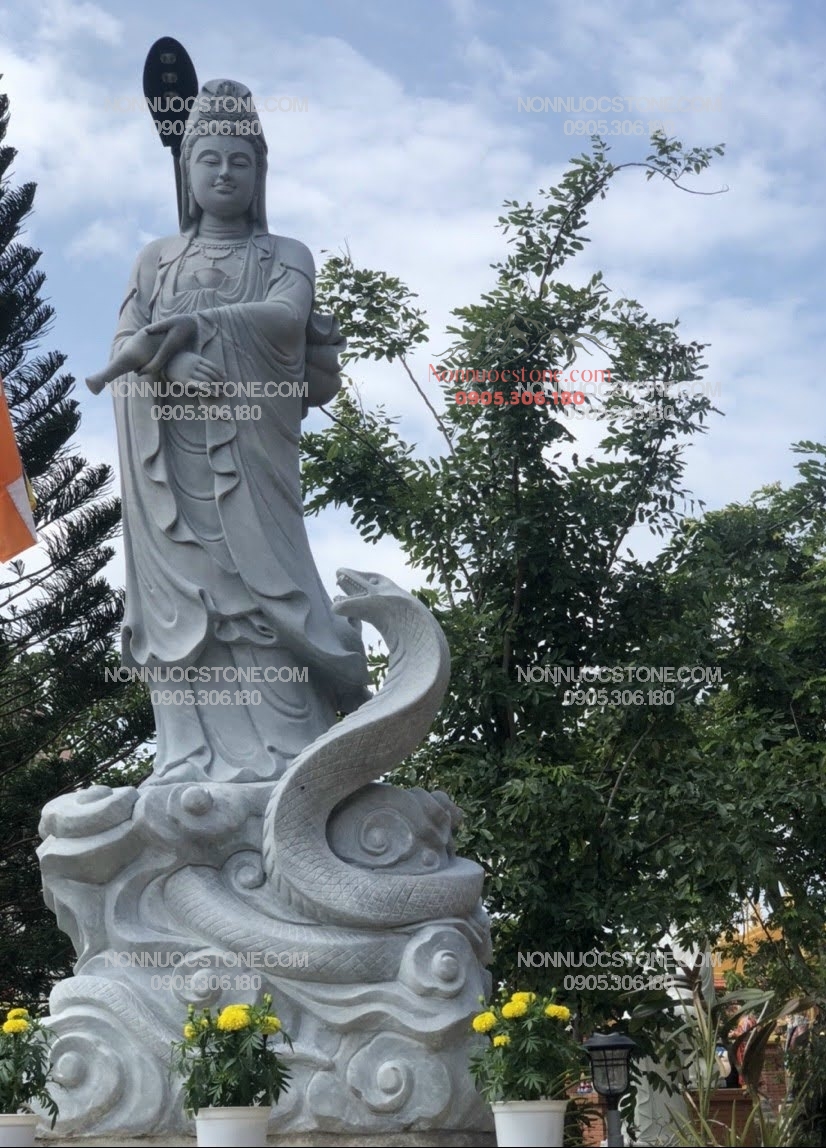 Tượng Phật Quan Âm Tự Tại Bằng Đá 167 1 Tượng Phật Quan Âm Tự Tại Bằng Đá 167