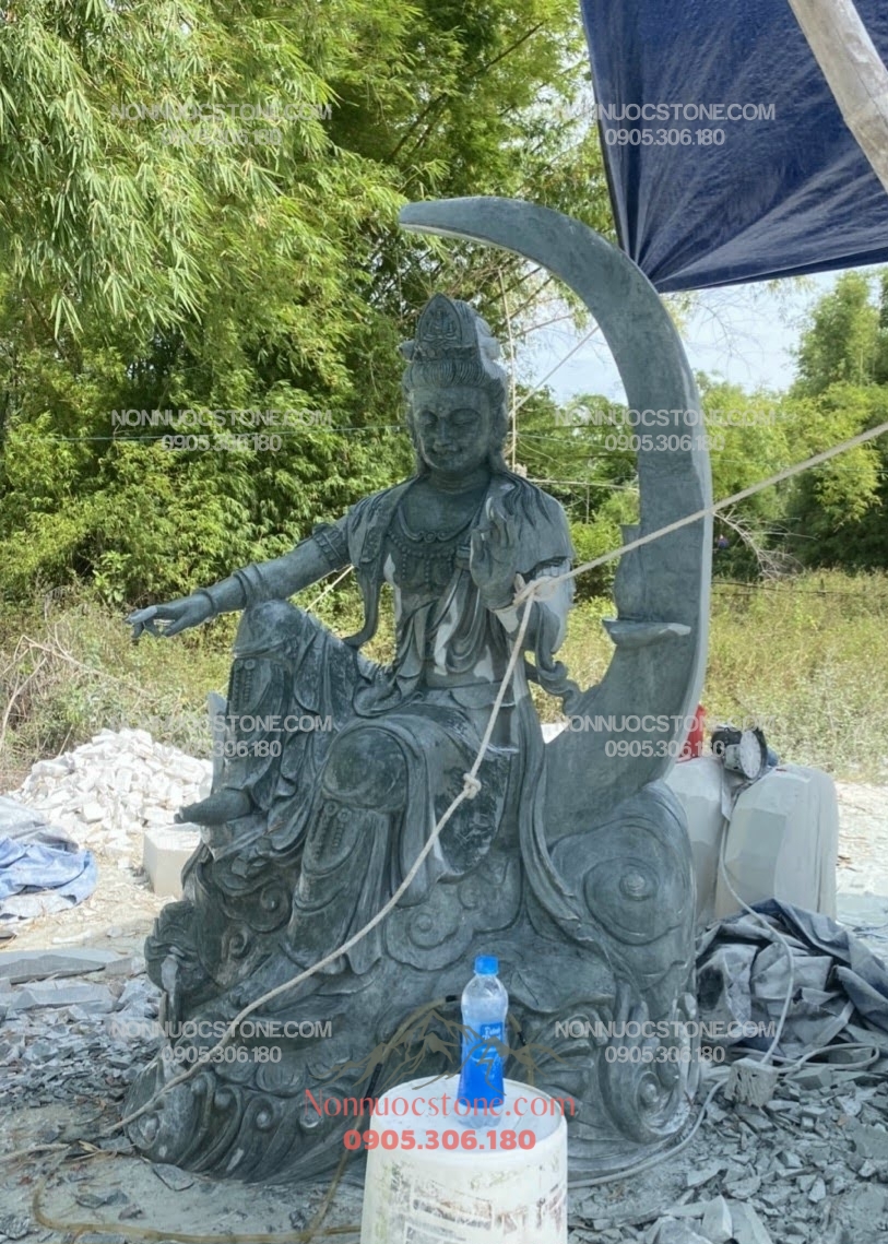 Tượng Phật Quan Âm Tự Tại Bằng Đá 175 1 Tượng Phật Quan Âm Tự Tại Bằng Đá 175