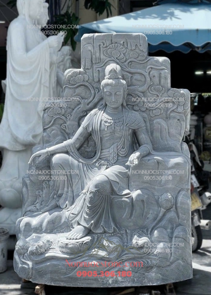 Tượng Phật Quan Âm Tự Tại Bằng Đá 181 1 Tượng Phật Quan Âm Tự Tại Bằng Đá 181