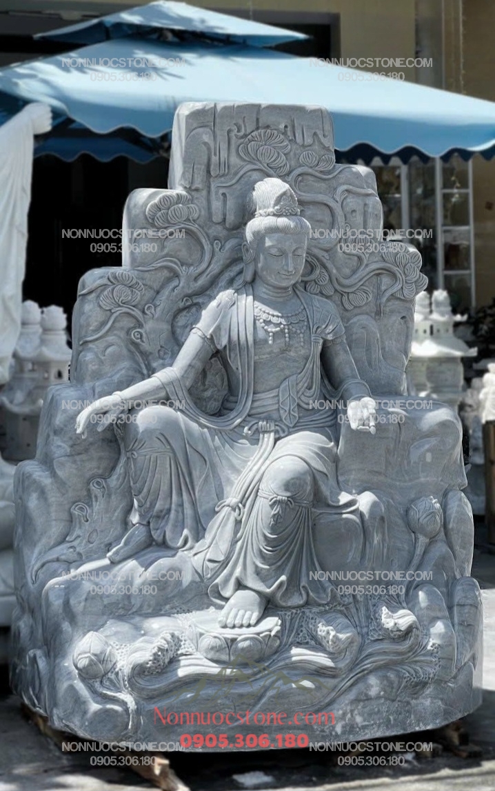 Tượng Phật Quan Âm Tự Tại Bằng Đá 182 1 Tượng Phật Quan Âm Tự Tại Bằng Đá 182