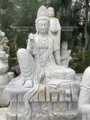Tượng Phật Quan Âm Tự Tại Bằng Đá 21