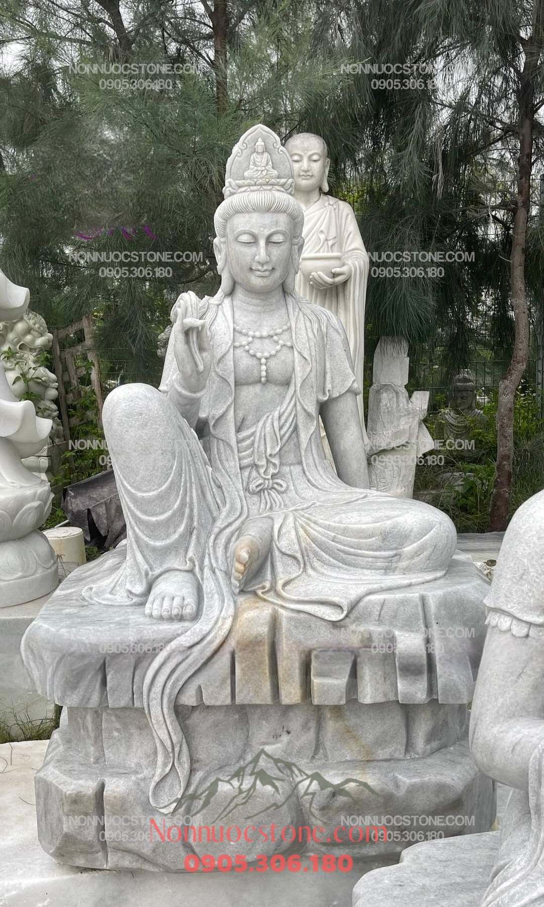 Tượng Phật Quan Âm Tự Tại Bằng Đá 21 1 Tượng Phật Quan Âm Tự Tại Bằng Đá 21