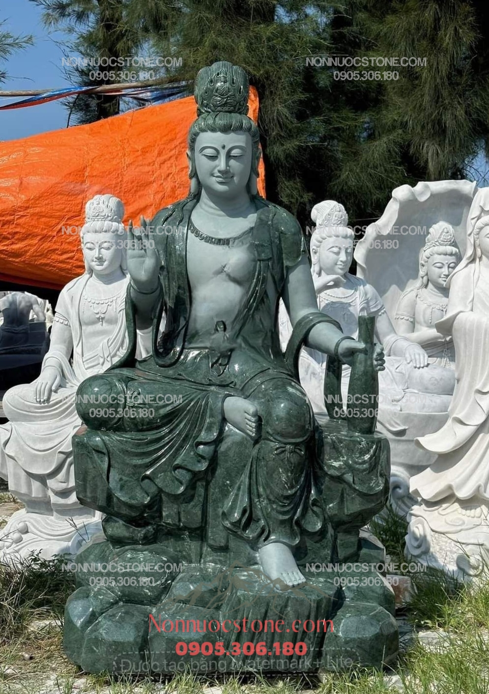 Tượng Phật Quan Âm Tự Tại Bằng Đá 35 1 Tượng Phật Quan Âm Tự Tại Bằng Đá 35