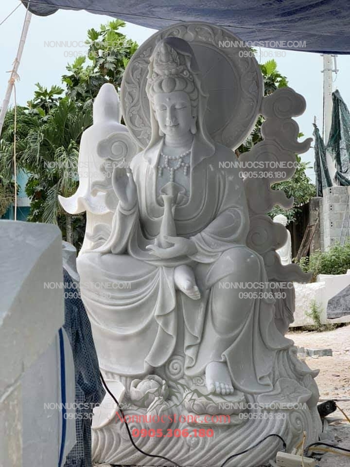 Tượng Phật Quan Âm Tự Tại Bằng Đá 59 1 Tượng Phật Quan Âm Tự Tại Bằng Đá 59