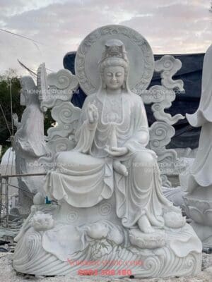 Tượng Phật Quan Âm Tự Tại Bằng Đá 06