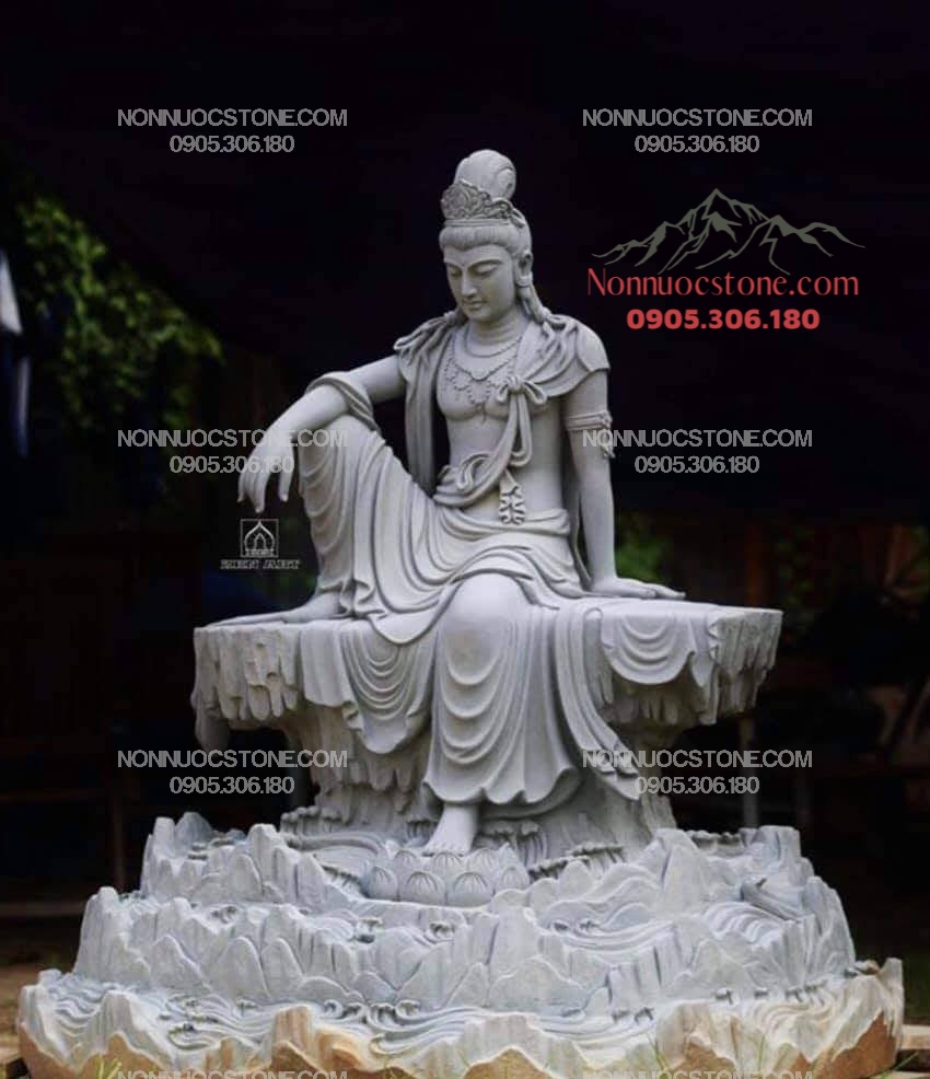 Tượng Phật Quan Âm Tự Tại Bằng Đá 76 1 Tượng Phật Quan Âm Tự Tại Bằng Đá 76