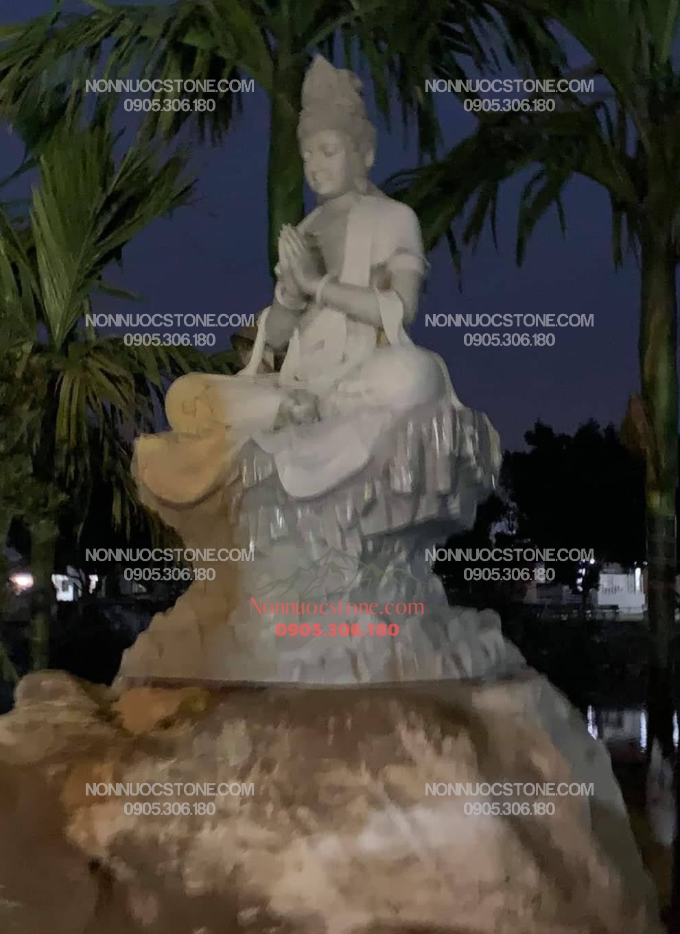 Tượng Phật Quan Âm Tự Tại Bằng Đá 98 1 Tượng Phật Quan Âm Tự Tại Bằng Đá 98