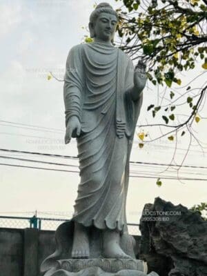 Tượng Phật Thích Ca Ban Phước Bằng Đá 01
